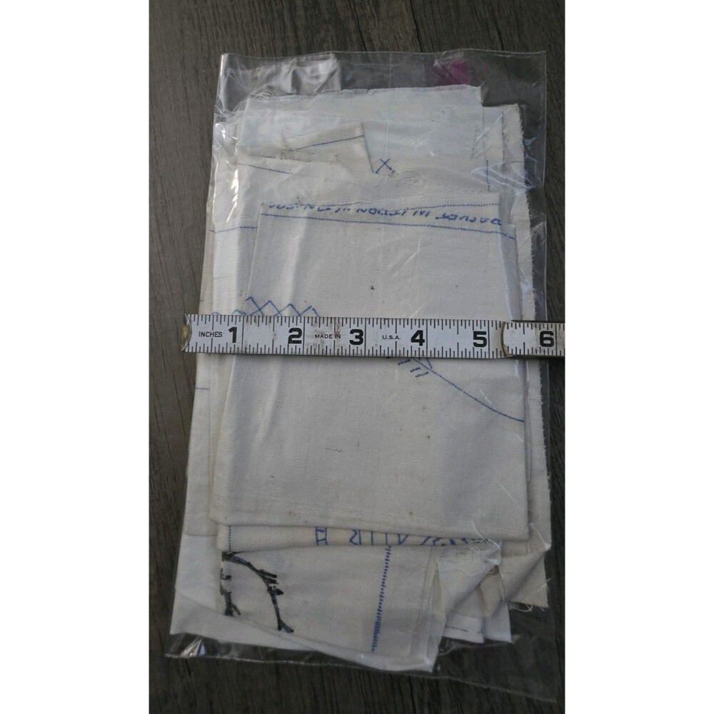 Vintage Embroidered Cloth Pieces Random 8 Piece Lot Unfinished